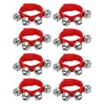 thumbnail image 1 of Unique Bargains 8 Pcs Cloches de Poignet, Cloches de Jingle Cloches de Cheville Instruments de Percussion Groupe de Rythme Musical 4 Cloches Argentées, Rouge Foncé, 1 of 6