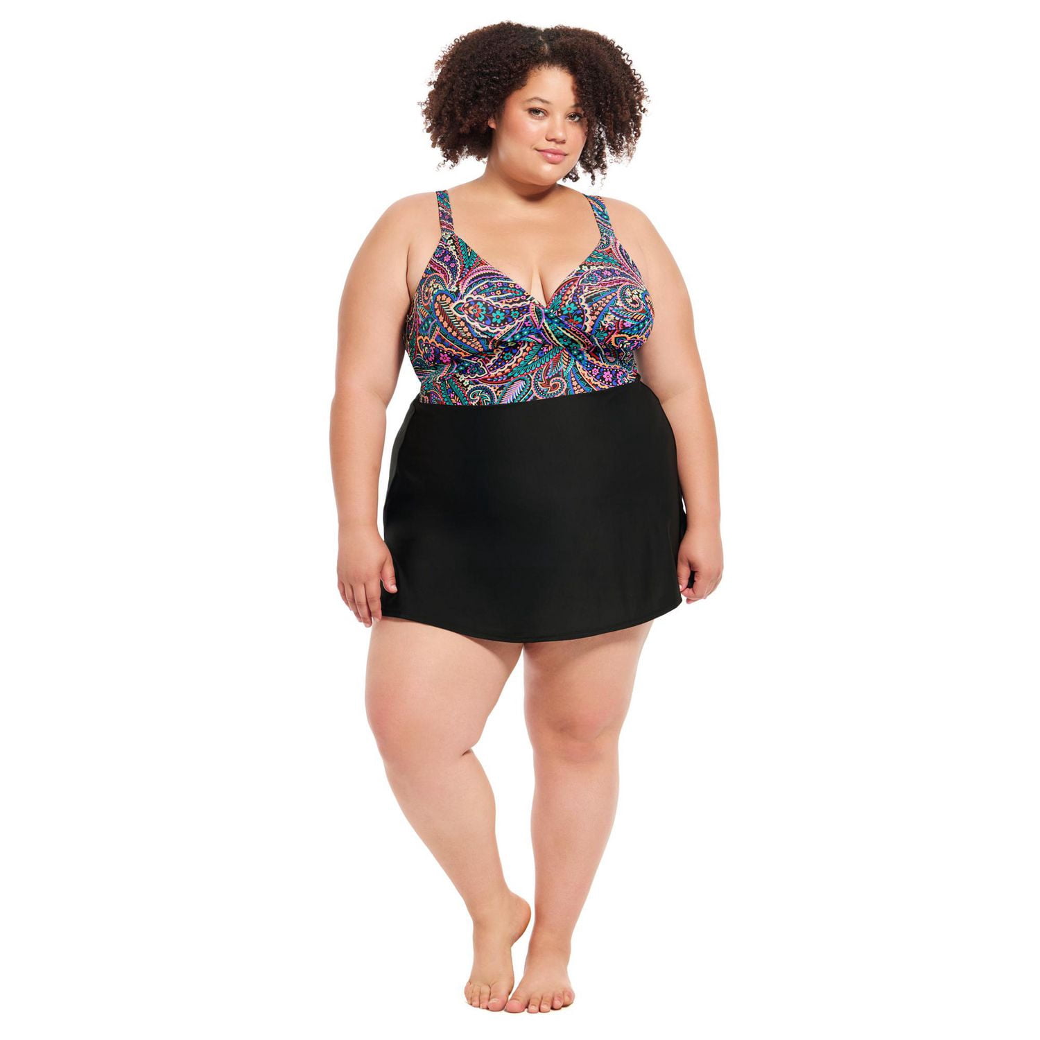 Maillot une-pièce Krista Plus à encolure en V croisée – bretelles ajustables deux façons