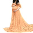 thumbnail image 1 of Vedolay Maternity Dress Summer Maternity Strapless Ruched Maxi Tube Dress with Pockets Pink M, 1 of 4