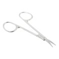 thumbnail image 2 of Uxcell Beauty Tool Brow Trimmer Stainless Steel Eyebrow Shear Curved Edge Scissors Silver Tone, 2 of 5
