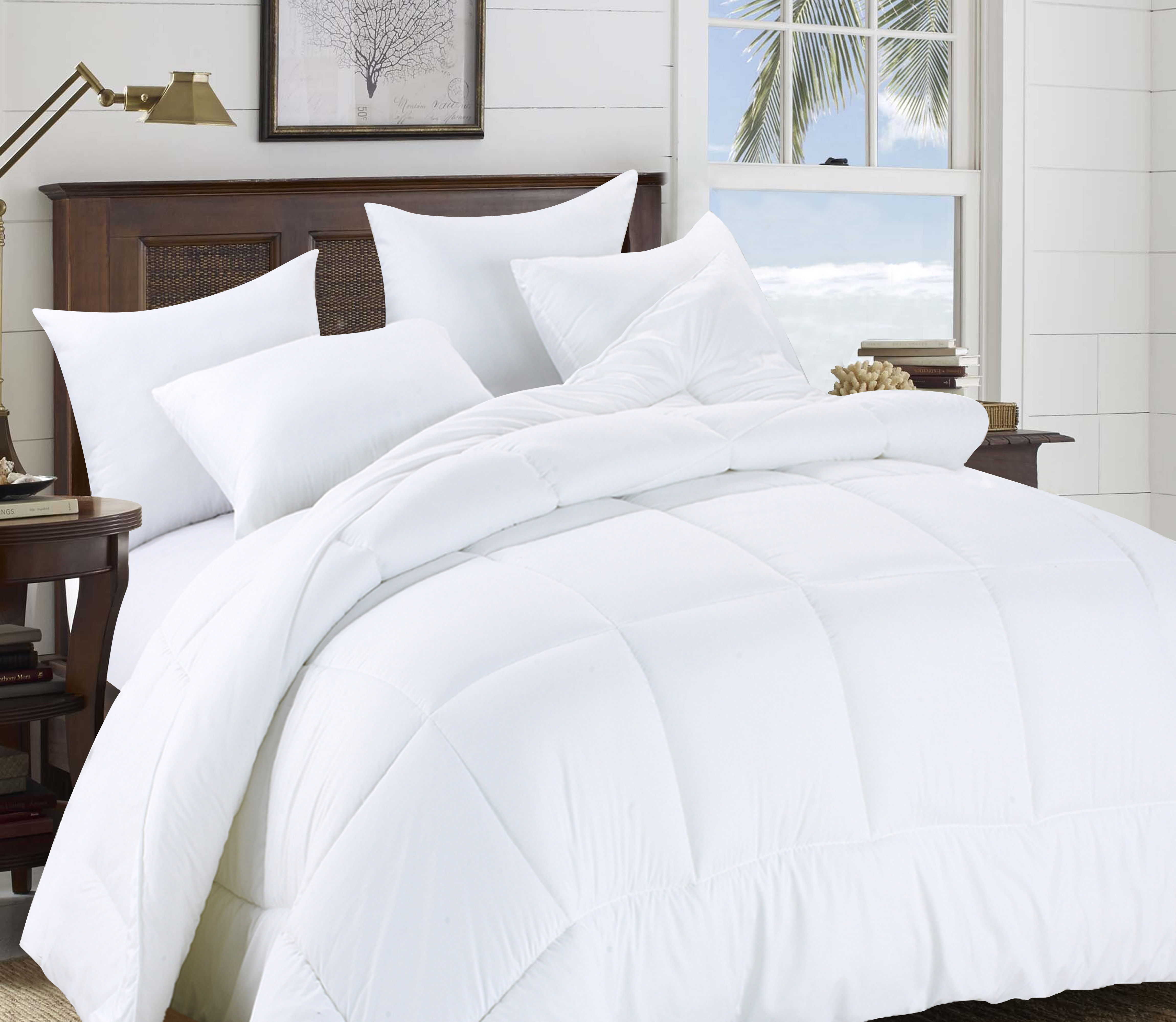 Couette Synthétique à Garnissage Lourd Swift Home, Literie Ultra Douce Toutes Saisons Hypoallergénique, Grand Lit/Double, Blanc