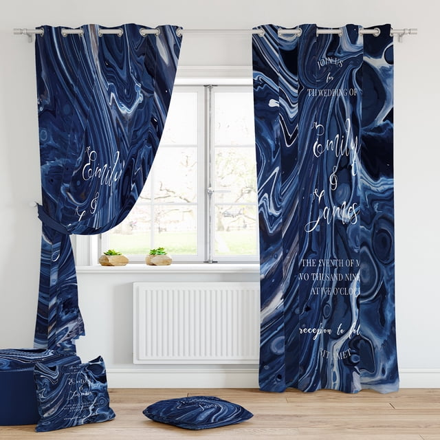 MAWCLOS Rideaux Protection UV Rideaux Écoénergétiques 2 Pcs Rideau de Fenêtre d'Intimité Isolé Thermiquement 2 Pcs Épais Panneaux Unis Marbre Occultant Marbre-15 L:52 Pouces x H:72 Pouces *2 Panneaux