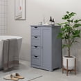 thumbnail image 2 of kleankin Armoire de Rangement de Salle de Bain avec 4 Tiroirs et Tablette Ajustable, Gris, 2 of 10