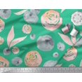 thumbnail image 3 of Soimoi Cotton Cambric Fabric Flower & Leaves Watercolor Print Fabric by the Yard 56 Inch Wide, 3 of 3