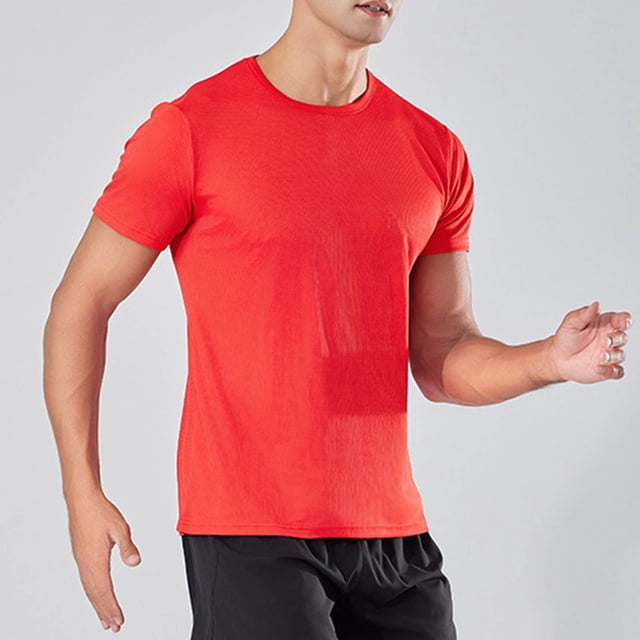 Compression Shirts for Men Quick Drying Summer Gym Shirts Breathable Stretchy Short Sleeve Crew Neck Basic T-Shirts for Activewear