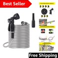 thumbnail image 1 of 50ft Stainless Steel Metal Garden Hose - Kink & Tangle Free, Heavy Duty Design, 1 of 5