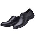 thumbnail image 4 of Kcodviy Style Men's Breathable Comfortable Mens Leather Slippers Shoes Sandals Flip Flops Business Lace Up Work Men's Handmade Leather Dress Shoes Leisure Solid Color Leather Shoes, 4 of 8