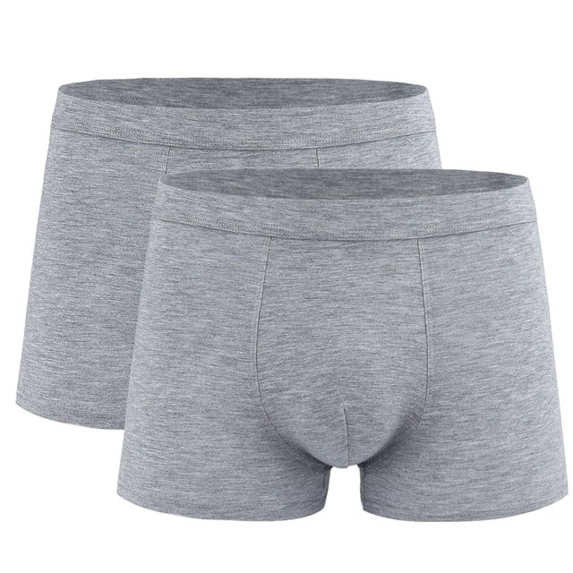 Jamicy Men's Boxer Briefs Gift for Men Men's Underwear Boxer Briefs 2 Pack Basic Solid Color Soft Comfortable Breathable High Elasticity