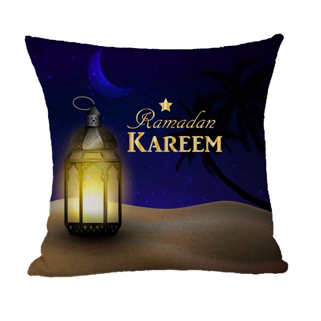 2 Pcs Housse de Coussin Design Ramadan Festival Taie d'Oreiller 18"x18 Pouces Mystère 27