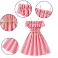 thumbnail image 2 of Qudderr Robe à Bretelles Spaghetti pour Fille 8-12T Sans Manches Été Décontractée Robe Trapèze pour Enfants avec Ceinture pour Filles, 2 of 9