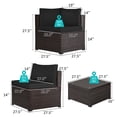 thumbnail image 2 of Gymax Ensemble de Conversation pour Terrasse en Rotin 6 Pcs, Sectionnel d'Extérieur avec Coussins Noirs, 2 of 8
