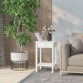 thumbnail image 2 of HOMCOM Table de Nuit Moderne, Table d'Appoint avec Tiroir et Tablette de Rangement, Table de Bout pour Salon, 15.4 Pouces x 15.4 Pouces x 24 Pouces, Blanc, 2 of 10