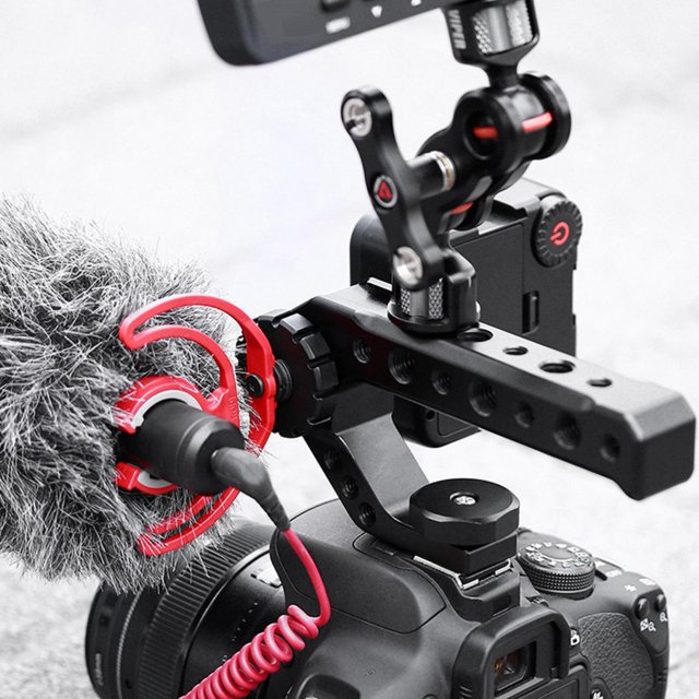Noref Camera Handle, 1 Pcs Camera Cold Shoe Mount Handle 1/4''&3/8'' Holes Aluminum Alloy Camera Universal Hand Grip, For Indoor Outdoor
