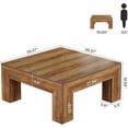 thumbnail image 3 of Tribesigns Table Basse Carrée de 39,4 Pouces avec Pieds Robustes, Grande Table Centrale de Style Farmhouse pour Salon, Brun Rustique, 3 of 7