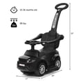 thumbnail image 3 of Costway 3 in 1 Ride on Push Car Toddler Stroller Sliding Car w/Music Black, 3 of 10