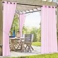 thumbnail image 1 of Aufmer 5 Pcs Waterproof Outdoor Window Screen Curtain, Transparent Polyester Shade for Terrace/Pavilion, 83.85x51.96in with Metal Hanging System(Pink), 1 of 6