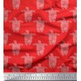 thumbnail image 1 of Soimoi Cotton Duck Fabric Turtle Block Print Fabric by Yard 56 Inch Wide, 1 of 3