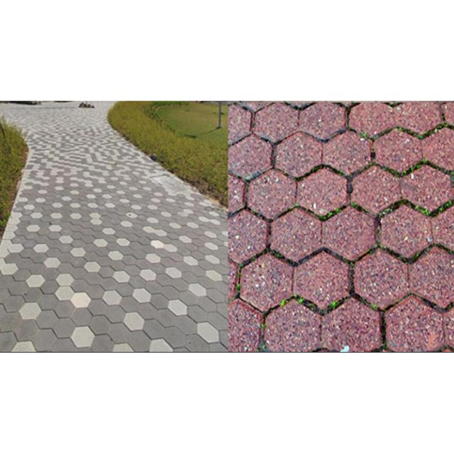 Pavé de Passage à 7 Hexagones en Pierre et Béton