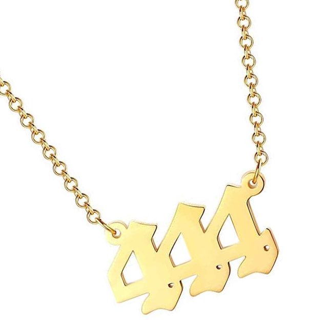 kurtrusly Collier Numéro d'Ange 111 - 999 Collier Collier en Acier Inoxydable Collier Numéro d'Or Bijoux Numérologie Type6