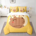 thumbnail image 2 of YST Ensemble Douillette 7 Pcs Capybara Cadeaux Style Dessin Animé Lit en Sac, Format Grand Lit, 2 of 5