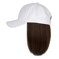 thumbnail image 1 of Women's Baseball Cap with Removable Ash Blonde Short Bob Hair Extensions Adjustable Wig Hat, 1 of 2