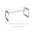 thumbnail image 1 of Gyna Large Coffee Table – Elegant Glass Top with Shiny Chrome Legs, Modern Design, 1 of 5