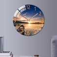 thumbnail image 2 of Tempered Glass Quartz Silent Wall Clock Bedroom vintage clock Decoration Sunset, 2 of 7