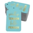 thumbnail image 1 of Inkdotpot Pack Of 50 Good Bye Tension Hello Pension Retirement Favor Paper Tags Craft Real Gold Foil Hang Tags, 1 of 6