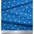 thumbnail image 3 of Soimoi Blue polyester Crepe Fabric American Robin Bird Print Sewing Fabric BTY 52 Inch Wide, 3 of 5