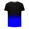 thumbnail image 4 of Penkiiy T-Shirt Ajusté pour Homme, Col Rond Décontracté, T-Shirt Ombré, Été, Manches Courtes, Hauts Dégradés, Stylé, Entraînement, Musculation, Chandails de Base, 2TG, Bleu, 4 of 5