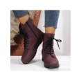thumbnail image 4 of Woobling Womens Comfortable Ankle Boots Work Lace Up Boot Slip Resistant Leather Booties Wine Red 5, 4 of 9