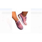 Langgg Women Sneakers Lightweight Mesh Air-Cushion Flat Anti-Slip Breathable Sneaker Wear-resistant Thick Sole Running Shoe Pink 38