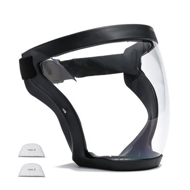 Masque Protecteur Intégral Transparent avec Conception Imperméable, Lentille de Vision Claire, Trous de Ventilation, Comprend 2 Cartouches