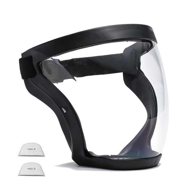 Masque Protecteur Intégral Transparent avec Conception Imperméable, Lentille de Vision Claire, Trous de Ventilation, Comprend 2 Cartouches