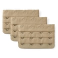 thumbnail image 1 of Women 3 Rows 4 Hooks Underwear Bra Band Extension Strap 3 Pcs Beige, 1 of 5