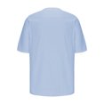 thumbnail image 4 of Shirts for Men, Mens Solid Color Round Neck Irregular Pullover Short Sleeve V-neck Blouses Shirts, 4 of 5