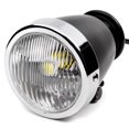 thumbnail image 2 of Krator Phare Mini 4.25 Pouces avec Ampoule LED Noire avec Boîtier Chromé Compatible avec Harley Davidson Softail Cross Bones Deuce Rocker, 2 of 8