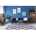 thumbnail image 2 of Ladole Rugs Grant Shaggy Fes Made in Europe Beautiful Abstract Polypropylene Small Mat Doormat Rug in Dark Blue White, 1'10" x 2'11", 2 of 4