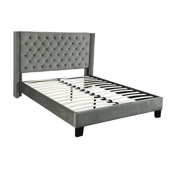 Natalia - Lit Plateforme Taille Queen, Gris