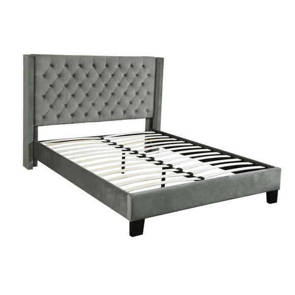 Natalia - Lit Plateforme Taille Queen, Gris