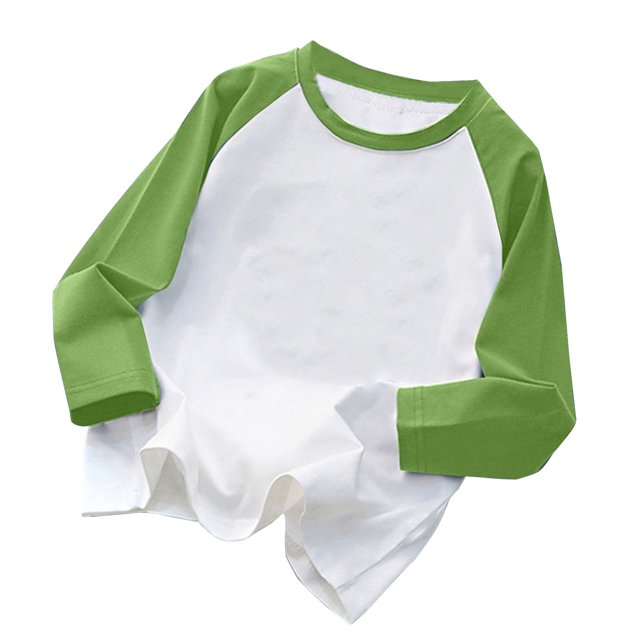 Offres de T-Shirts Graphiques pour Filles Mode T-Shirts Décontractés à Manches Longues pour Fille et Garçon Hauts à Col Rond T-Shirts Graphiques pour Filles Vert 130