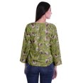 thumbnail image 4 of Moomaya Haut à Manches Longues Imprimé avec Patte de Boutonnage, Col Rond, Tunique d'Été Décontractée pour Femme, 4 of 5