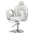 thumbnail image 4 of AKDSteel Fauteuil de Barbier de Salon avec Levage Hydraulique, Appuie-Tête et Repose-Pieds Réglables, Conception Inclinable Pivotante à 360°, Confortable et Polyvalente pour la Coiffure Professionnelle, 4 of 8