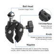 thumbnail image 3 of Aluminum Alloy Action Camera Bike Mount, Camera Mounts Clamp Mount  Handlebar Adapter Mount 1.5kg Load Capacity with Dual 360Rotatable Ball Head with  Adapter, 3 of 7