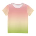 thumbnail image 1 of Plebaso T-Shirt à Manches Courtes pour Bébés Garçons Filles, Couleur Dégradée, Col Rond, Haut, Vêtements d'Été pour Bébé, 1 of 3