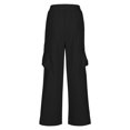thumbnail image 5 of Timegard Cargo Pants for Women Elastic High Waist Solid Color Straight Leg Outdoor Pants with Pockets, 5 of 5