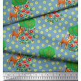 thumbnail image 3 of Soimoi Poly Crepe Fabric Floral,Tree & Deer Kids Decor Fabric Printed Yard 42 Inch Wide, 3 of 3