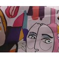 thumbnail image 5 of oneOone Georgette Viscose Light Purple Fabric Abstract Comic Face Sewing Material Print Fabric By The Yard 42 Inch Wide, 5 of 5