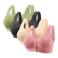 thumbnail image 1 of Plebaso Women's Everyday Bras Front Closure Full Coverage Bra 4 Pack No Underwire Bralettes for Ladies, 1 of 6