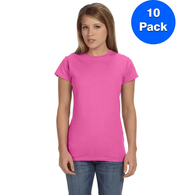Gildan T-Shirt Ajusté Softstyle pour Femmes - G640L (Lot de 10)